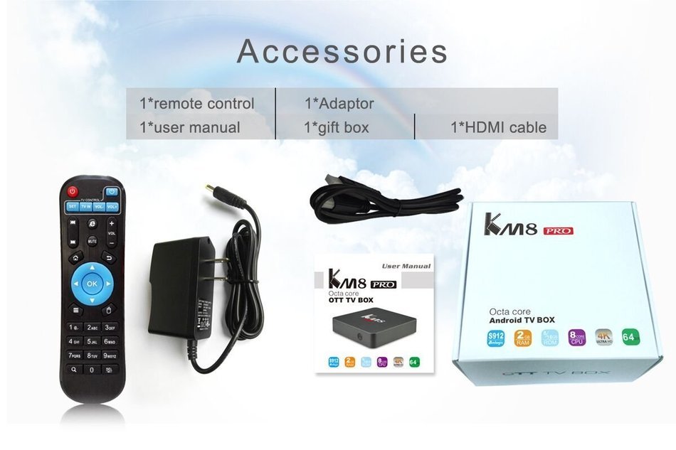 NPET KM8 PRO Amlogic S912 Android 6.0 Octa Core TV Box 2GB 8GB Kodi 17.0 Streaming Media Player Support 2.4G/5G... N2