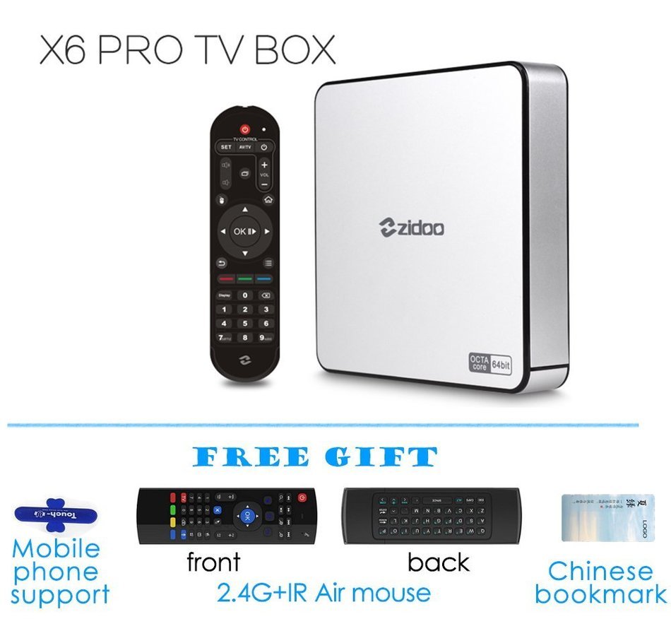 [Free gift] Zidoo X6 Pro android Box Octa Core 2G/16G Dual Band 4K H.265 1000Mbps Streaming Media Player (Based...