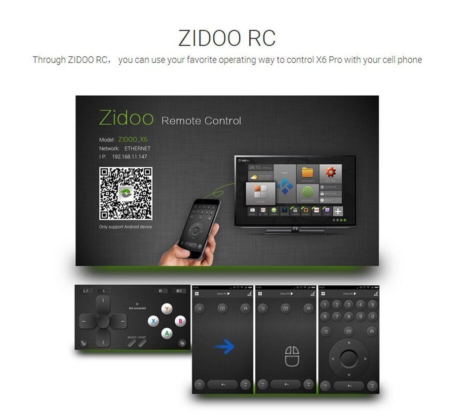 [Free gift] Zidoo X6 Pro android Box Octa Core 2G/16G Dual Band 4K H.265 1000Mbps Streaming Media Player (Based... N2