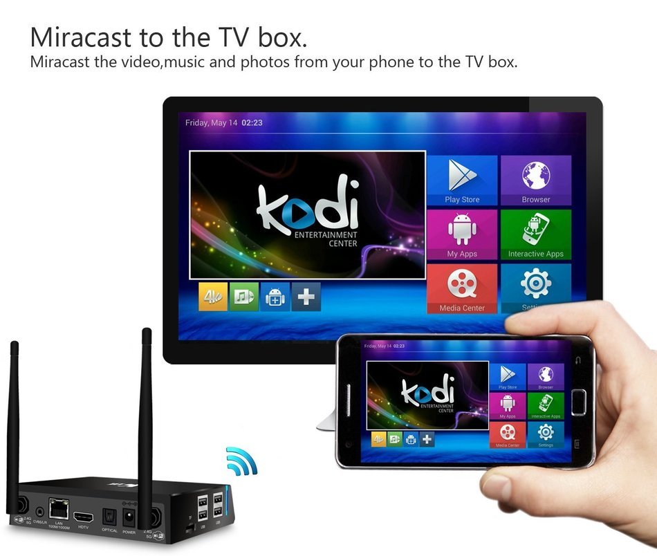 JBonest KIII Plus Amlogic S905 Android 5.1 TV Box Wireless 2G/16G Quad Core K3 KODI Fully Unlocked Dual WiFi XBMC... N6