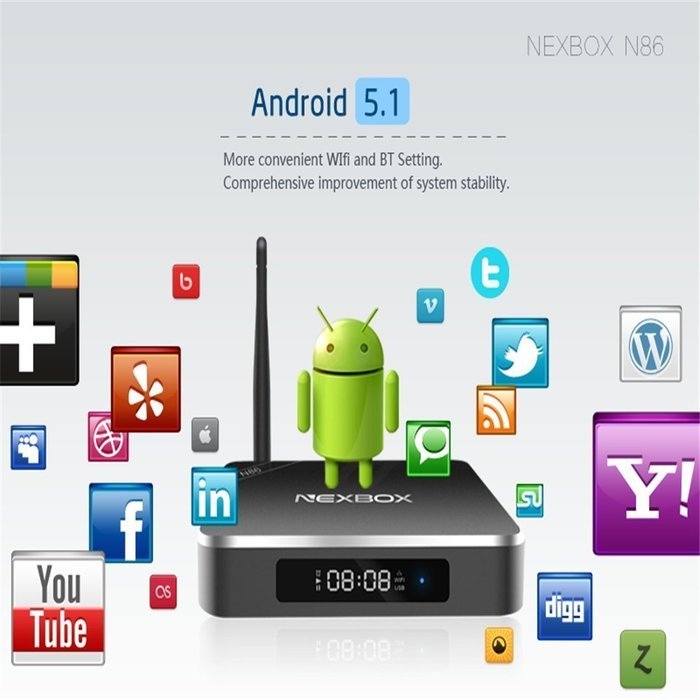 Evangel Android 5.1 Smart TV Box N86 Rockchip RK3368 Octa-core 64bit 2G/16G Streaming Media Player 2.4GHz/5GHz... N5