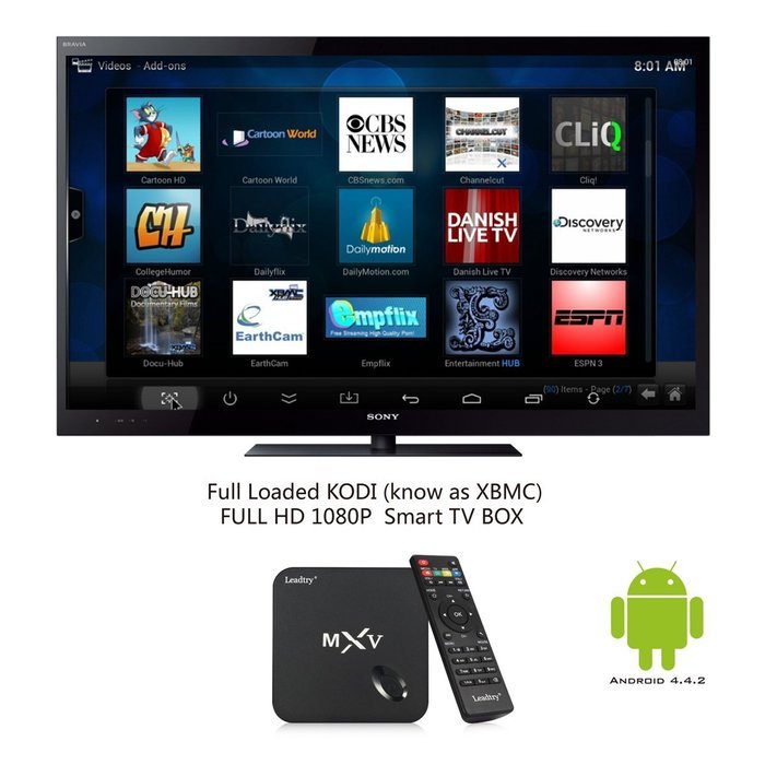 TV BOX Leadtry&reg MXV MX V MX 5 XBMC Kodi Quad Core Bluetooth Android Smart TV Box Media Player HDMI N7