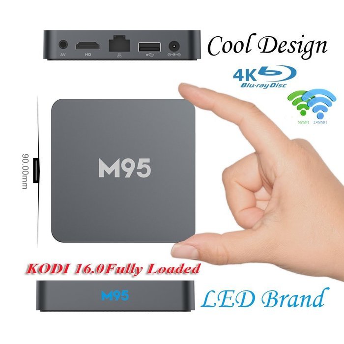 M95 Amlogic S905 DRR3 2GB Memory and 16GB Storage TV Box Quad Core Android 5.1 Wifi Module Support KODI Streaming...