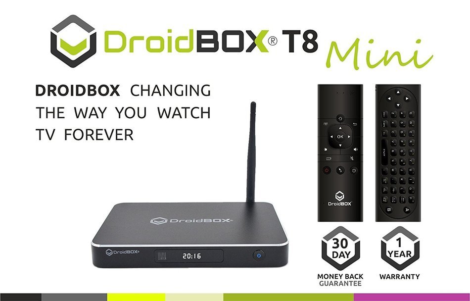 DroidBOX T8 Mini with VIP Plus DualBoot Android 5.1.1 and OpenELEC Kodi 16.2.1 TV BOX Quad Core CPU 16GB Rom 4K...