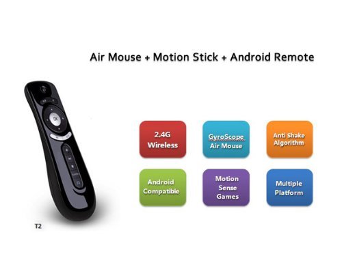 T2 2.4GHz Remote Controller Fly 3D Motion Stick Android Remote for PC, Smart TV, Set-top-box, Android TV Box,... N4