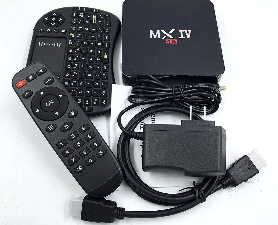 Android 5.1 S905 MX IV 4K Amlogic MX TV Box 64 bits 2.0 GHz 2G/8G Kodi16.1 +2.4G Keyboard Wifi HDMI H.265 preinstall...