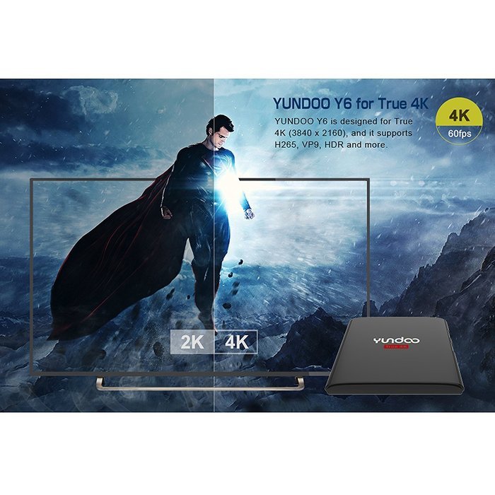 KOLOF YUNDOO Y6 Amlogic S905X Quad Core TV Box 2G RAM 32G ROM Android 6.0 KODI 16.1 Streaming Media Player N5