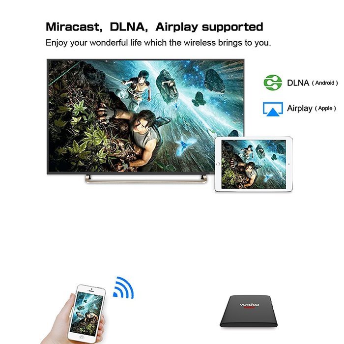 KOLOF YUNDOO Y6 Amlogic S905X Quad Core TV Box 2G RAM 32G ROM Android 6.0 KODI 16.1 Streaming Media Player N7