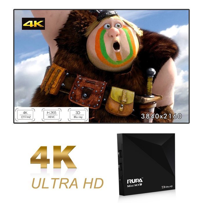 RUPA Mini MX9 Android TV Box Rockchip RK3229 Quad-Core 8GB ROM HD Mini PC Original Streaming Media Player with... N3