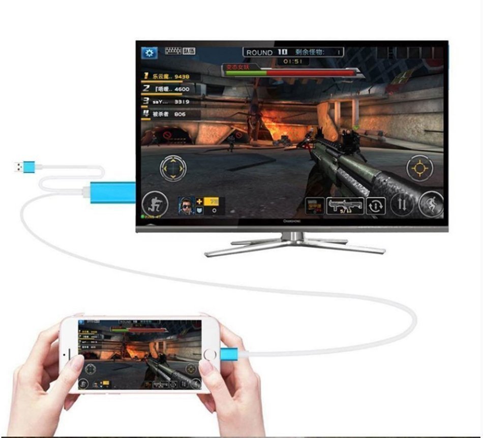 EZcast iPhone to HDMI Cable 2 in 1 Dual Connector Lightning to MicroUSB Sync Stouch 6.4Ft Lightning MHL To HDMI... N6