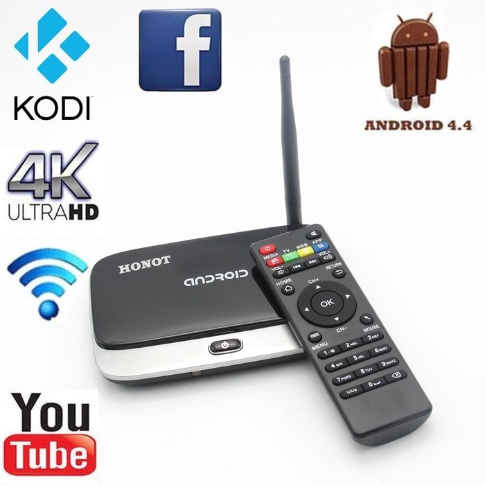 HONOT TV BOX Streaming Media Player Andriod 4.4 Quad Core 2GB/32GB with Remote Controller Support Full HD Output... N2