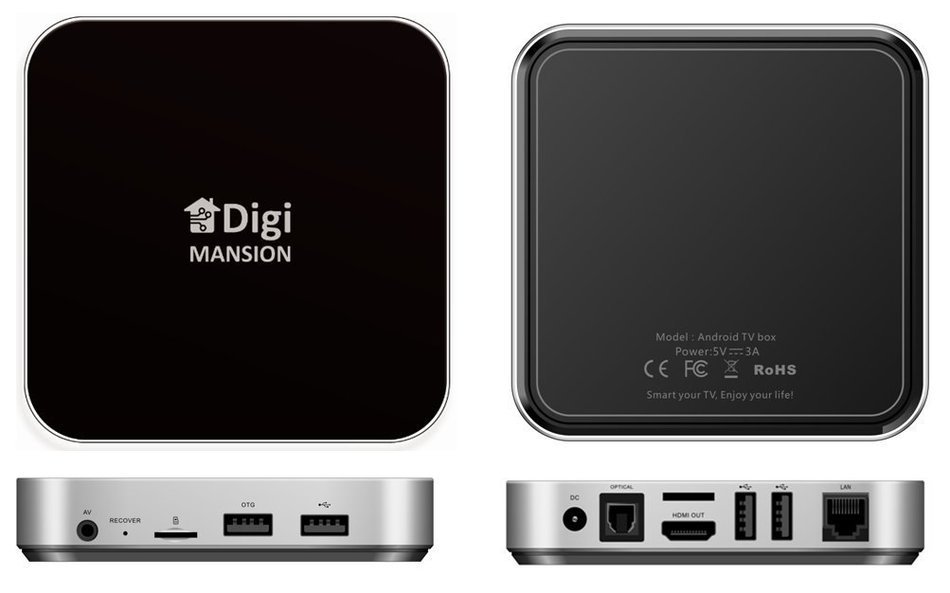 DigiMansion DM-V6 TV Box Quad core Ram 2G Memory 16G Ultra HD 4k2k RK3288 1.8 GHz Cortex A17 Android 4.4.2 HDMI... N2