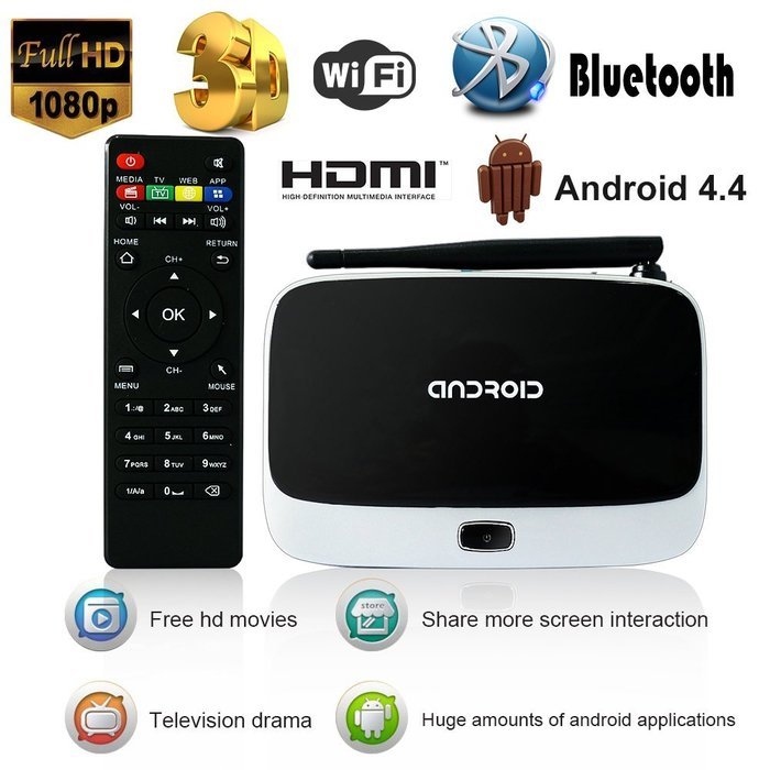 Yuntab S805 MXV TV Box Quad Core Android 1 / 8GB WiFi LAN Bluetooth 4.0 Kodi XBMC 1080P HDMI H.265 Free Movies... N10