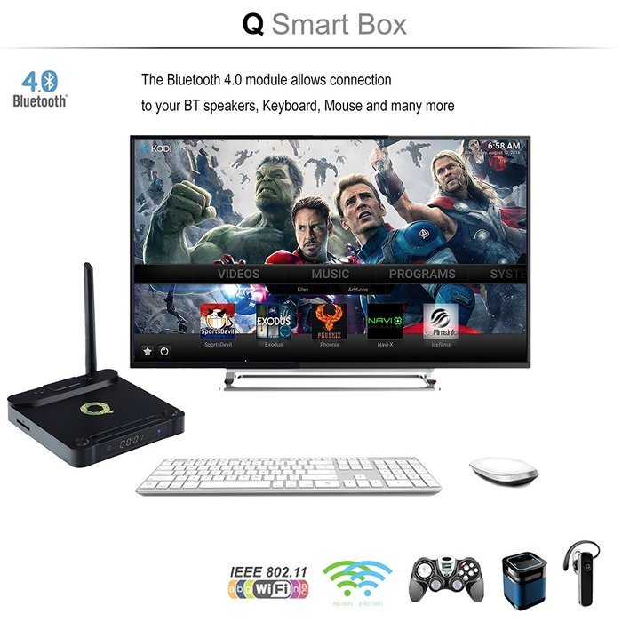 OURSPOP 4K Q BOX Android OTG TV BOX With Amlogic S912 Octa Core 2G/16G,Dual Brand WIFI,1000M LAN-(QB-MK1013) N6