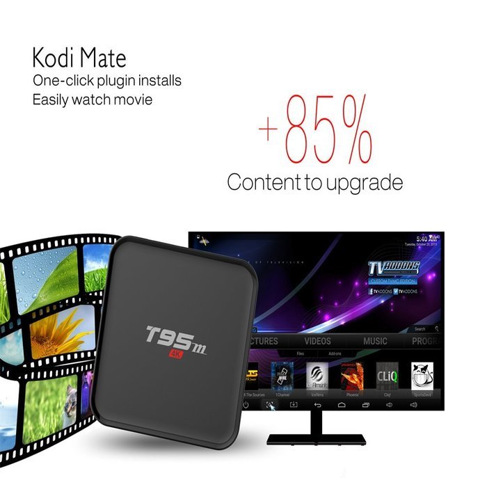 HUBEE T95M Pro 4K KODI 16.1 Quad Core H.265 Android TV Box N8