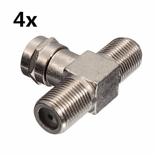 4 x F-Type 2 Way Splitter Combiner TV Virgin Cable Adapter Sky Satellite Freeview