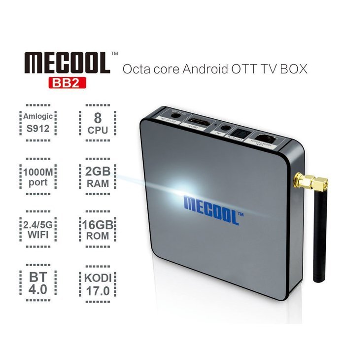 Olymstore MECOOL BB2 S912 Android 6.0 OS Octa-Core 2GB + 16GB Dual-band WiFi Bluetooth 4k x 2k Kodi 17.0 TV Box... N3
