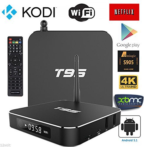 BIGFOX T95 Streaming Media Player Google Android TV Box Built in Amlogic S905 Cortex 1G DDR3 8GB eMMC 2.4GHz WiFi...