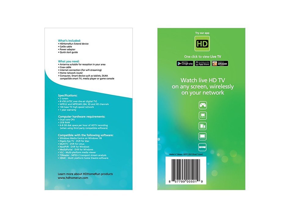 SiliconDust HDHomeRun EXTEND. FREE broadcast HDTV (2-Tuner) N8
