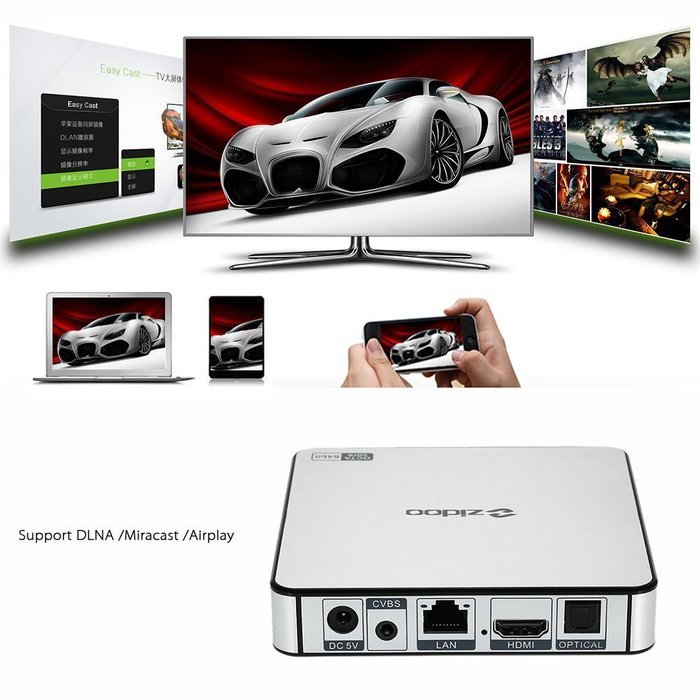 [BoLv ] ZIDOO X6 Pro Android 5.1 Lollipop TV Box RK3368 Octa Core Cortex-A53 2G/16G 1000M LAN Dual Band WIF HDMI... N4