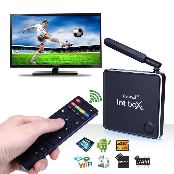 Cewaal P8 tv box installed Amlogic S905 Quad-Core 2GB/16GB Android 5.1 with wifi Streaming Media Player 2016 Upgrade N2