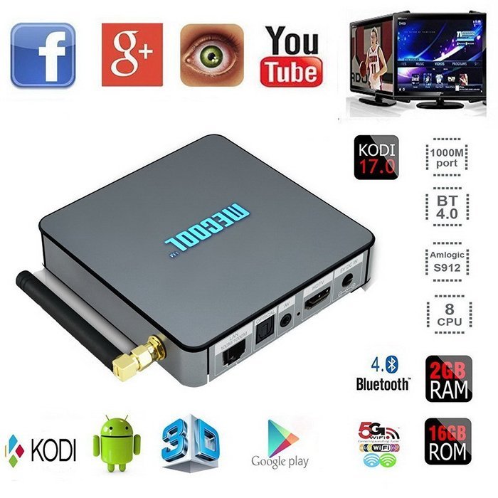 Edal BB2 Android 6.0 OTT TV Box Octa Core Amlogic S912 KODI 17.0 2G 16G Streaming Media Player N2