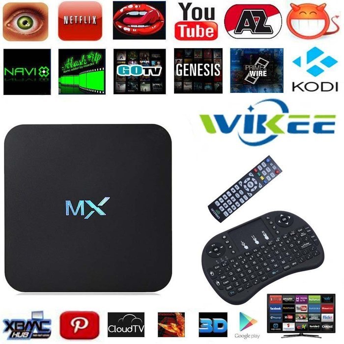 [Free Wireless Mini Keyboard] WIIKEE MX Amlogic S805 Quad Core Kodi Genesis Preinstalled 4K 1080P HDMI Streaming...