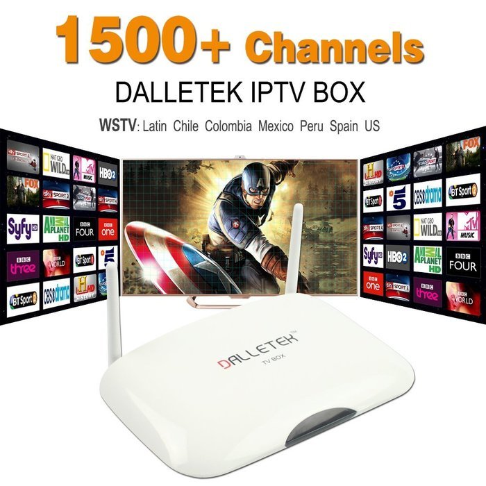 DALLETEK IPTV Android Box with Latin Chile Colombia Mexico Peru Spain US IPTV Channels, Streaming Media Player... N2