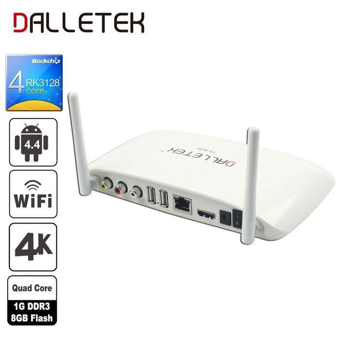 DALLETEK IPTV Android Box with Latin Chile Colombia Mexico Peru Spain US IPTV Channels, Streaming Media Player... N4
