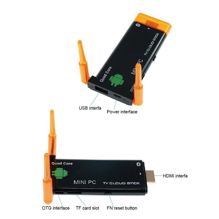 Urant J22 Mini PC Stick Android 4.2/4.4 Multimedia TV Cloud RK3188T CPU Bluetooth 1080P HDMI 2G/8G Quad Core A9... N3