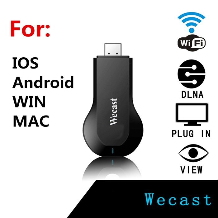 WECAST Miracast Dongle Wifi Streaming to TV Wireless Display as Google Chromecast Digital HD Media Streamer TV... N2