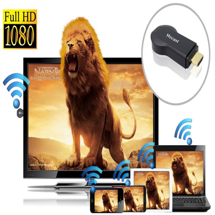 WECAST Miracast Dongle Wifi Streaming to TV Wireless Display as Google Chromecast Digital HD Media Streamer TV... N7