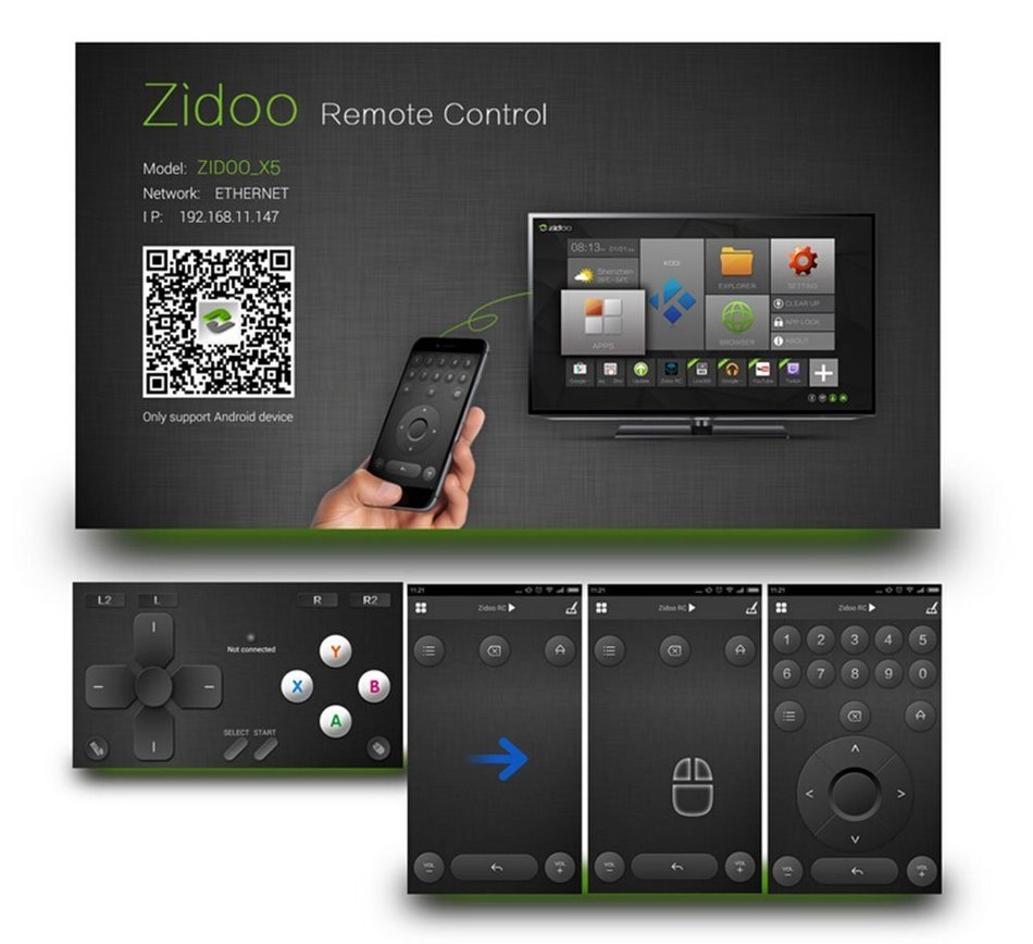 Android TV Box Zidoo&reg; X5 S905 Quad Core 64bit 10-Bit 1G/8G Wifi Bluetooth HDMI 2.0 4K*2K H.265 UHD Streaming Media... N8