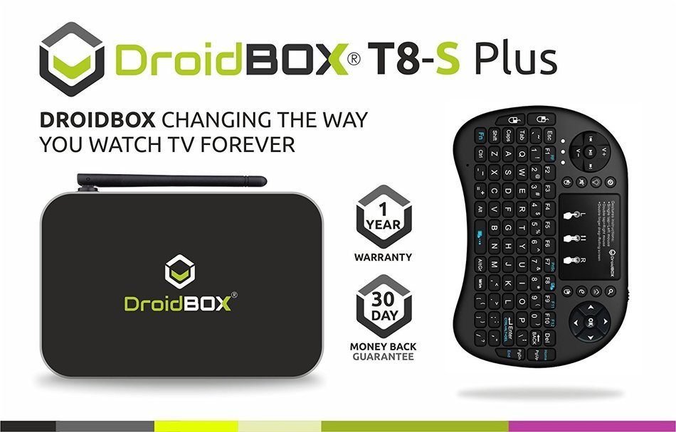 DroidBOX T8-S Plus with i8 DualBoot Android 5.1.1 and OpenELEC Kodi 16.2.1 TV BOX Quad Core CPU 32GB Rom 4K Ultra...