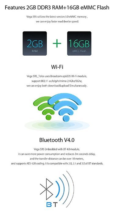 SUNKINFON Newest Tronsmart Vega S95 Telos Android TV Box 2GB/16GB Quad Core 64Bit Amlogic S905 HDMI 2.0 SATA 2.4GHz... N6