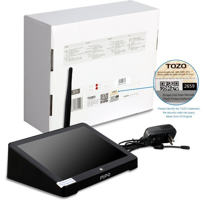 TOZO PIPO X9 64GB Mini Computer 8.9" 1920x1200 PC TV Box Desktop Intel Z3736F Quad Core Windows10 Android 4.4... N7