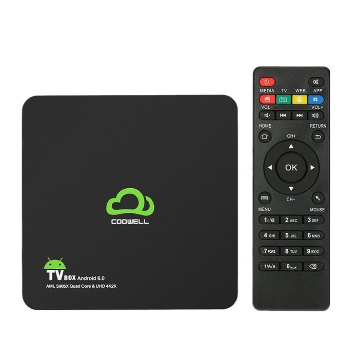 Vipwind COOWELL V2 Smart Android 6.0 TV Box Amlogic S905X Quad-Core 2GB 16GB KODI XBMC H.265 4K 2.4G&5G WiFi BT...