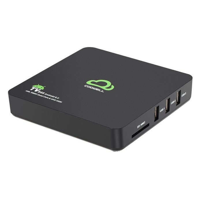 Vipwind COOWELL V2 Smart Android 6.0 TV Box Amlogic S905X Quad-Core 2GB 16GB KODI XBMC H.265 4K 2.4G&5G WiFi BT... N3