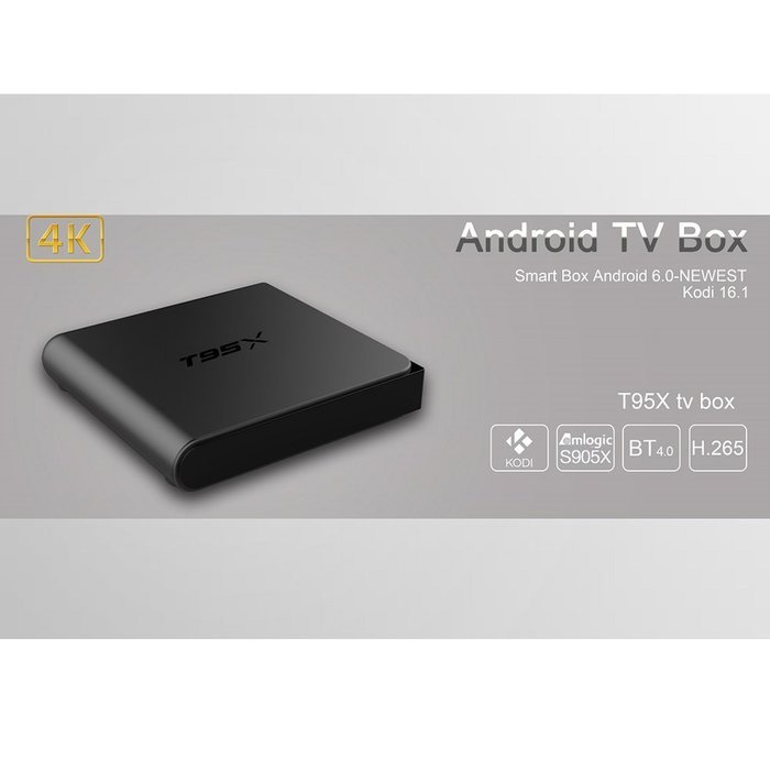 Epteam Android 6.0 TV Box T95X S905 Quad core [2GB/8GB/4K] Kodi 16.1 Full Loaded H.265 64bit Streaming Media Player N3