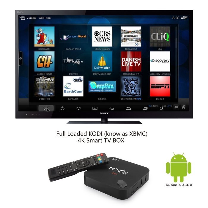 GJTMXIII Android 4.4.2 Smart TV Box Media Player Ultra HD 4K Amlogic S802 2.0Ghz Quad Core A9 CPU Powerful ARM... N3