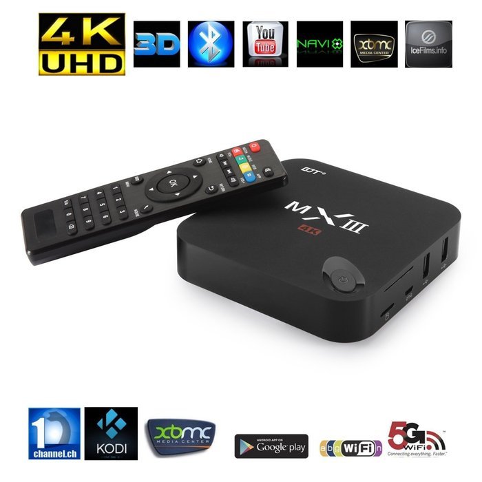 GJTMXIII Android 4.4.2 Smart TV Box Media Player Ultra HD 4K Amlogic S802 2.0Ghz Quad Core A9 CPU Powerful ARM... N15