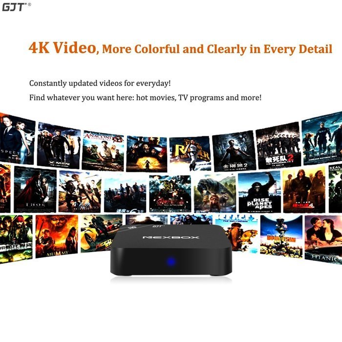 GJTMXIII Android 4.4.2 Smart TV Box Media Player Ultra HD 4K Amlogic S802 2.0Ghz Quad Core A9 CPU Powerful ARM... N20