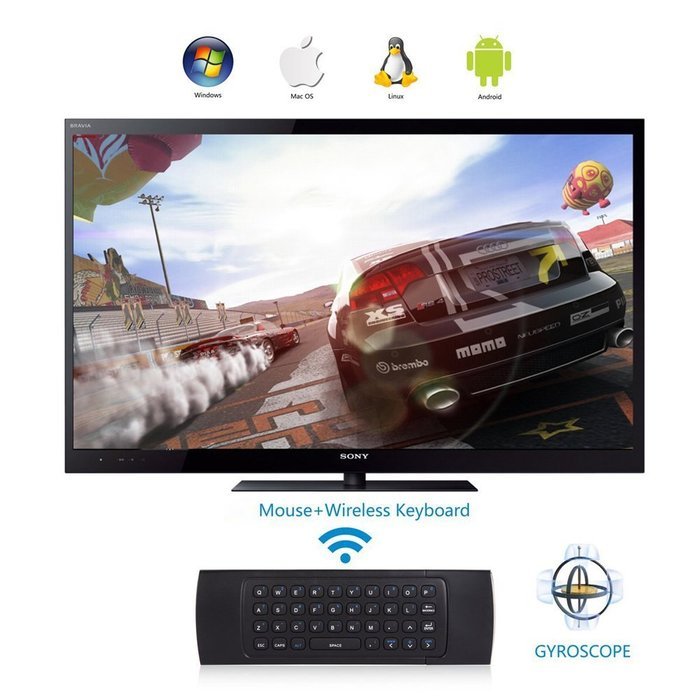 Fly Mini Mouse Keyboard, Megadream 2.4G Wireless 3-Gyro 3-Gsensor 4 in 1 with Mouse +Keyboard +Learning Infrared... N5