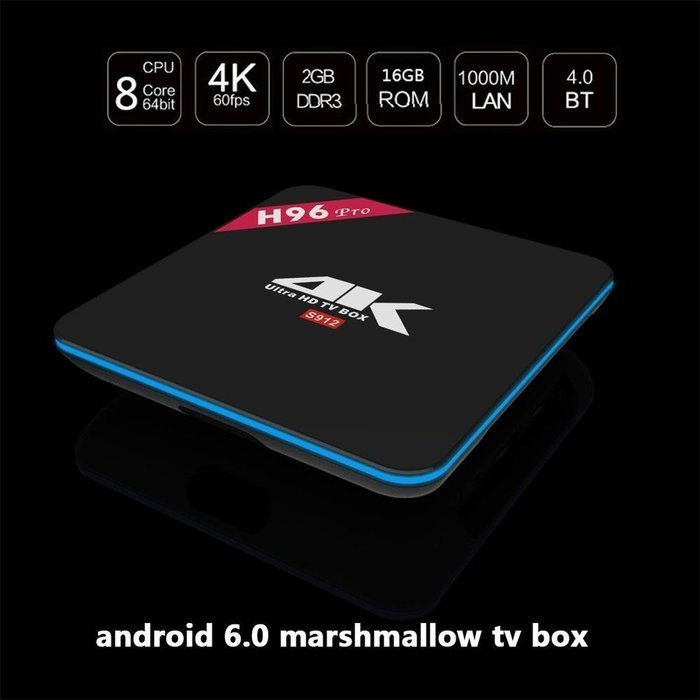[Latest Version] HONGYU Amlogic S912 Octa Core H96 PRO Android 6.0 TV Box 64 bit ARM Cortex-A53 H.265 4K Player... N2