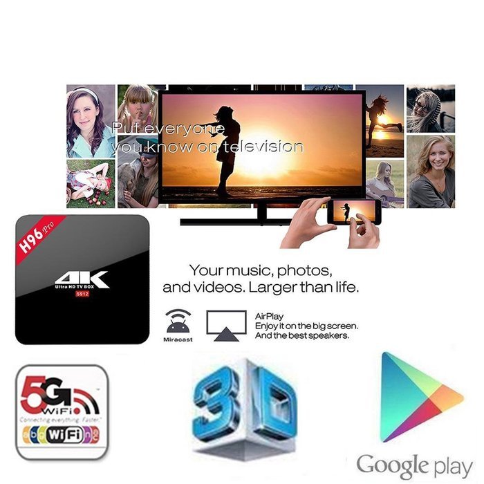 [Latest Version] HONGYU Amlogic S912 Octa Core H96 PRO Android 6.0 TV Box 64 bit ARM Cortex-A53 H.265 4K Player... N8