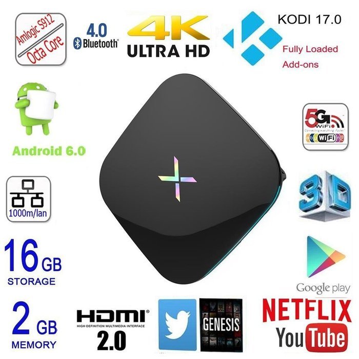 [Latest Version] HONGYU Amlogic S912 Octa Core H96 PRO Android 6.0 TV Box 64 bit ARM Cortex-A53 H.265 4K Player... N11
