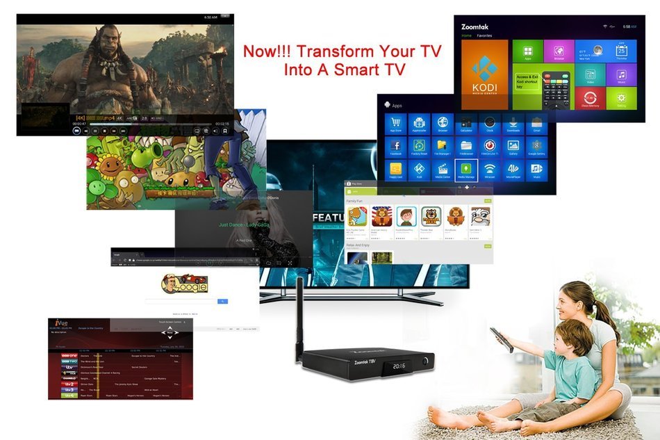 Zoomtak Android TV BOX T8V Amlogic S905 Quad Core Chipset Android 5.1 Lollipop 2GB RAM 16GB eMMC Dual Band AC... N2