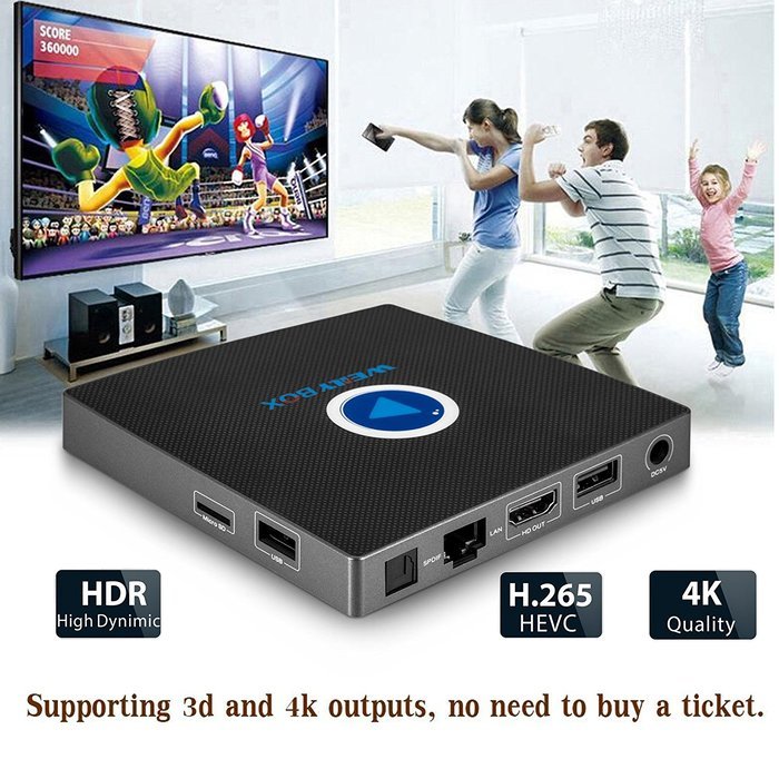 WEILY Newest Amlogic S912 Octa-core CPU Android 6.0 TV Box 2GB Ram+16GB Rom BT 4.0 Fully Loaded Kodi Box Dual... N3