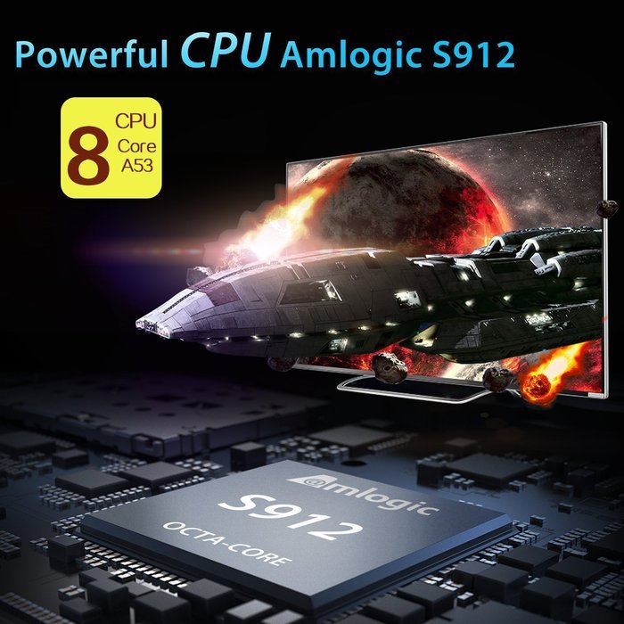 WEILY Newest Amlogic S912 Octa-core CPU Android 6.0 TV Box 2GB Ram+16GB Rom BT 4.0 Fully Loaded Kodi Box Dual... N6