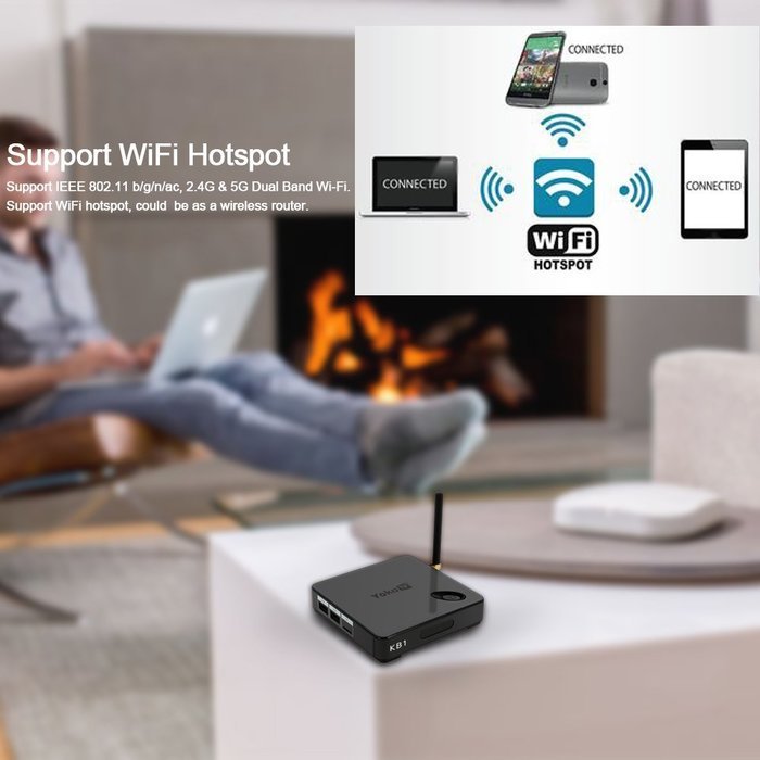 Docooler YoKoTV KB1 Smart Android 6.0 TV Box (Amlogic S905X Quad Core 64bit 2GB/16GB KODI17.0 XBMC VP9 UHD 4K... N5